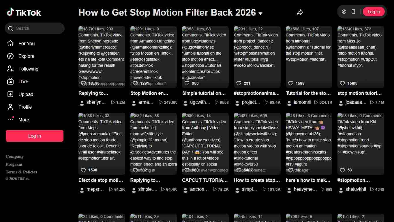 How to Get Stop Motion Filter Back 2026 TikTok
