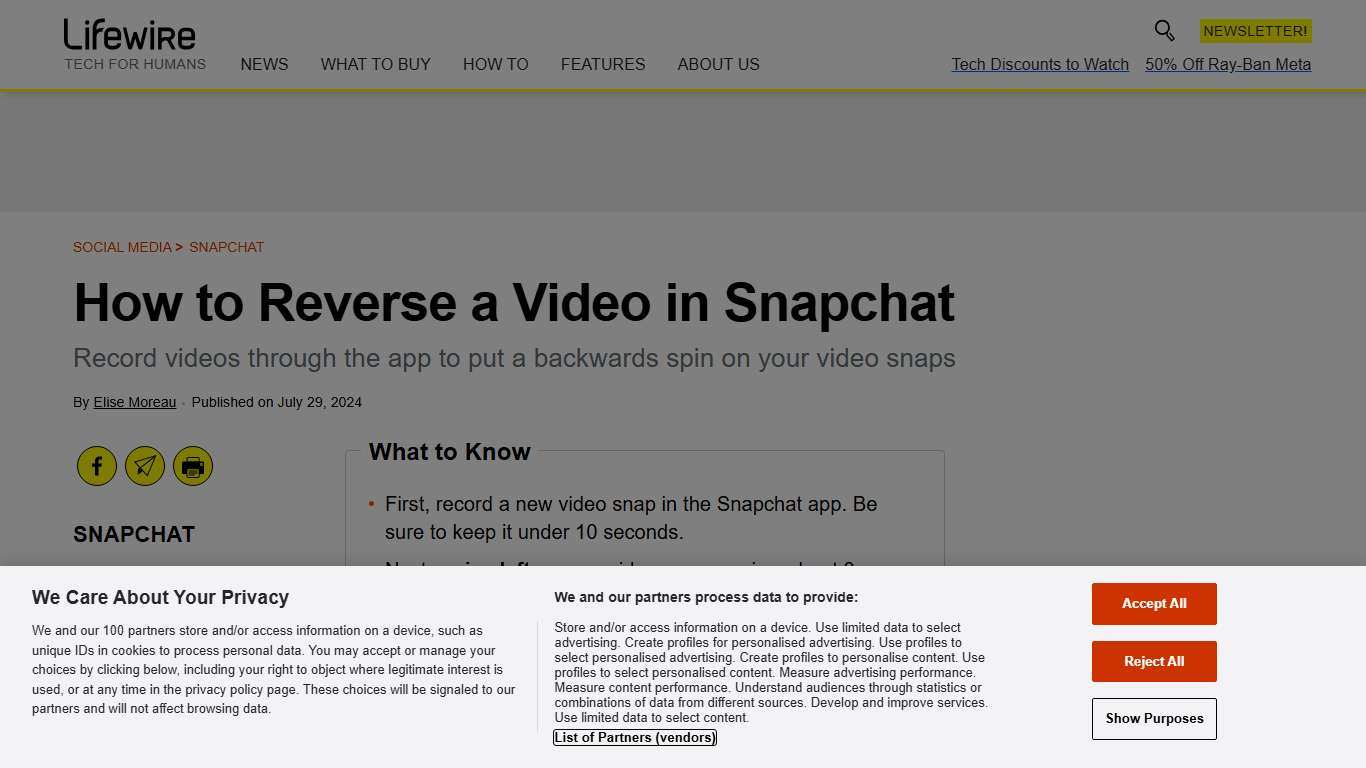 How to Reverse a Video in Snapchat