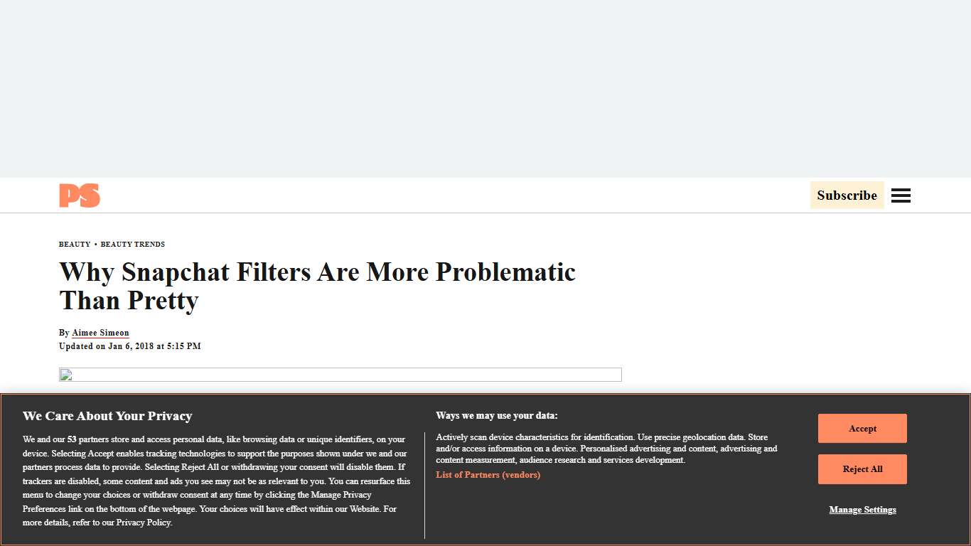 The Problem With Snapchat Filters PS Beauty
