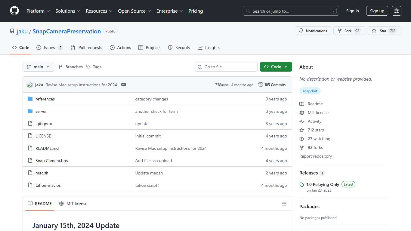 GitHub - jaku/SnapCameraPreservation